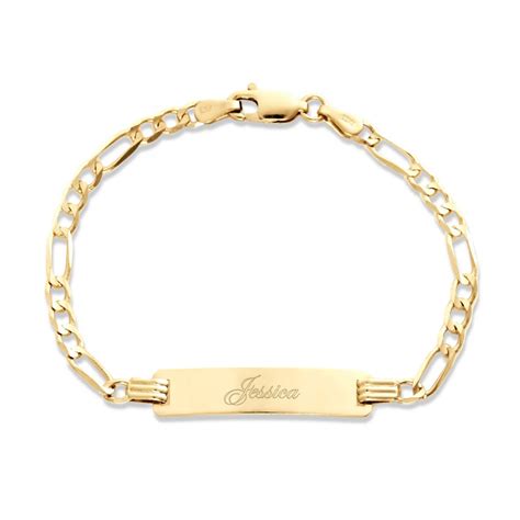 child's rolex bracelet|Child's Rectangular ID and Figaro Chain Bracelet in 14K Gold .